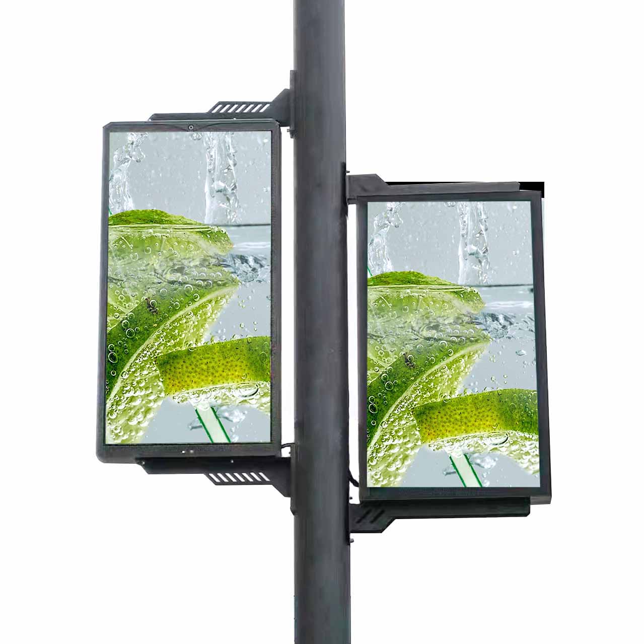 49 بوصة LCDOutdoor الرقمية لافتات عرض ضوء الشارع ملصق شاشة الإعلان اللاعبين على القطب