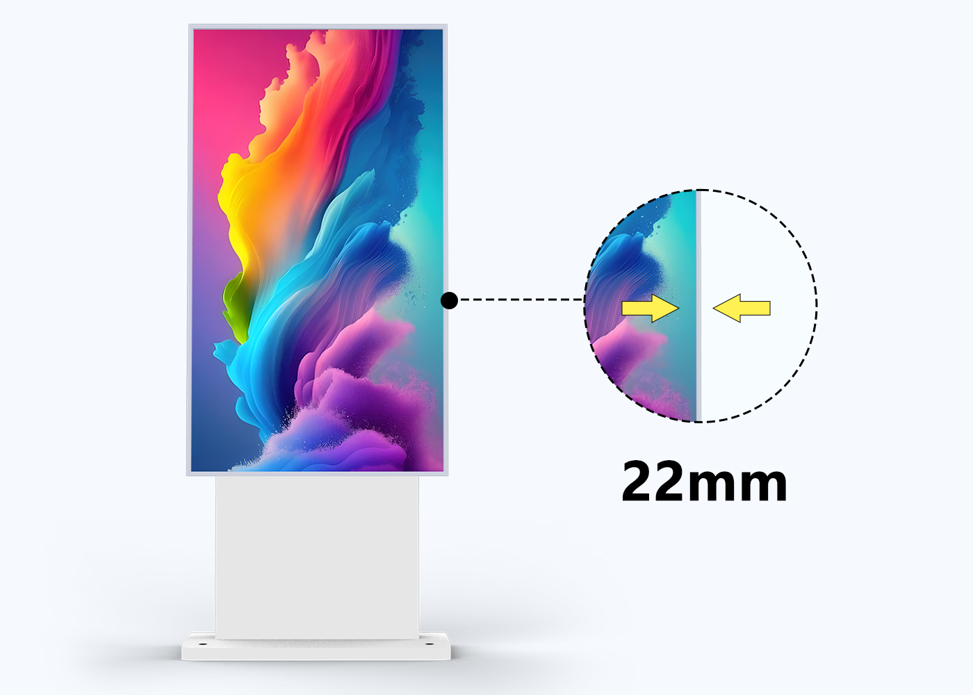 Ultra-narrow bezel outdoor advertising screen