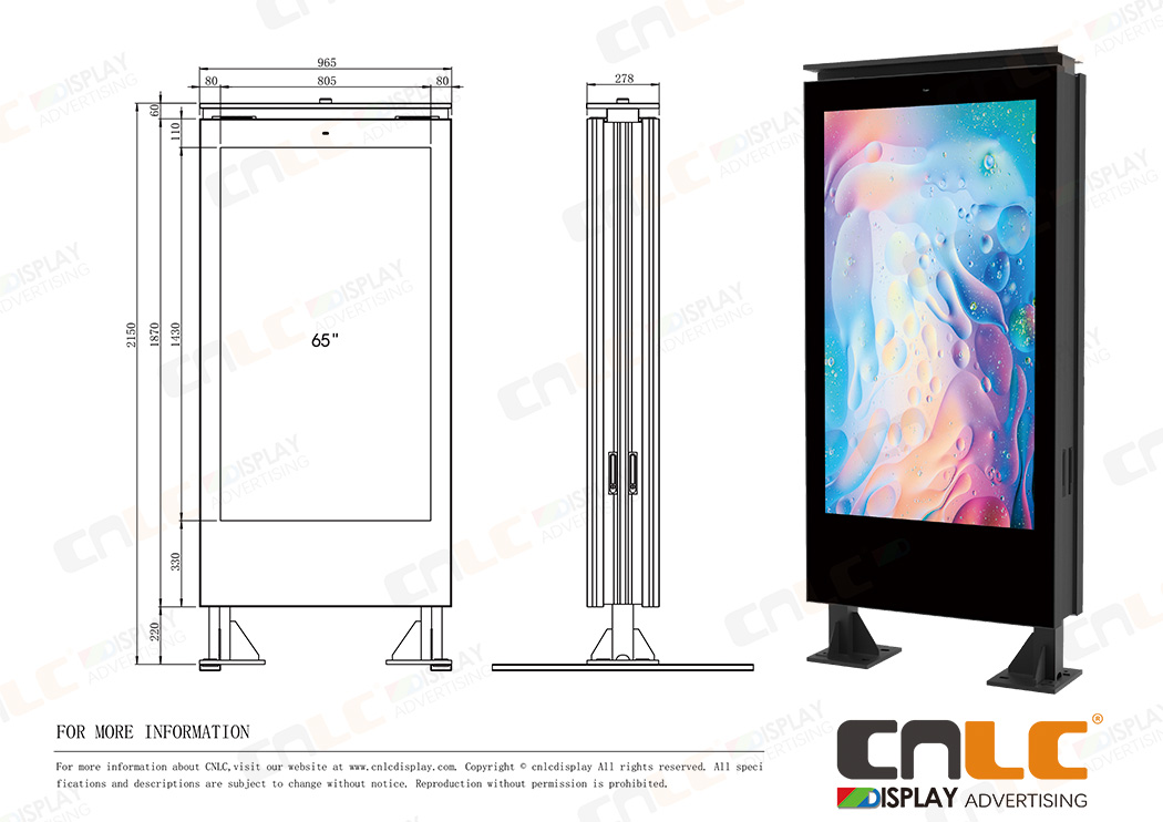 Outdoor LCD Display with Aluminum Housing for Bus station