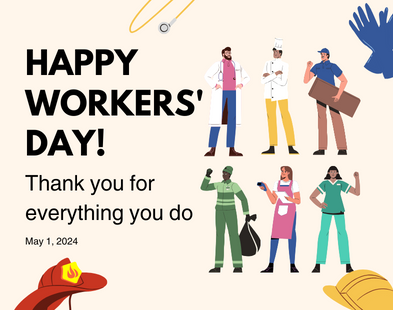 الاحتفال بيوم العمال العالمي مع الشكر