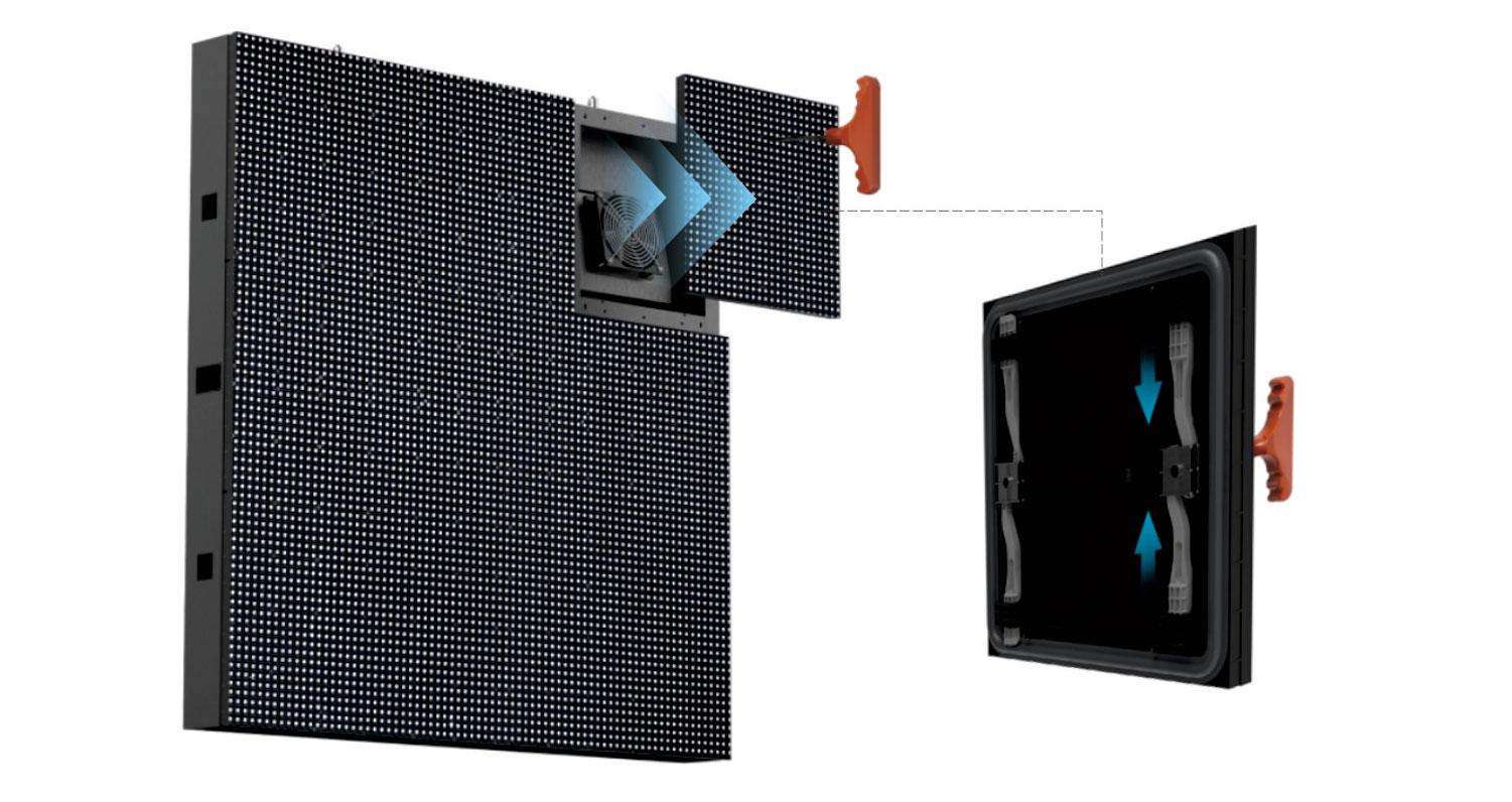 Front maintenance LED cabinet with aluminum frame for wall-mounted installation