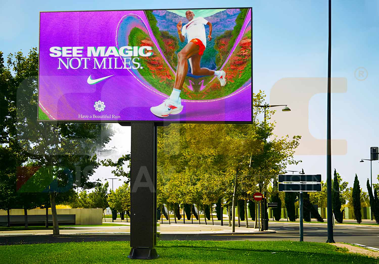 Outdoor LED billboard using aluminum fixed LED cabinets with IP56 waterproof rating