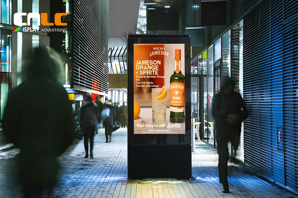 Double-Sided Outdoor LED Display Enclosure in Public Street Environment