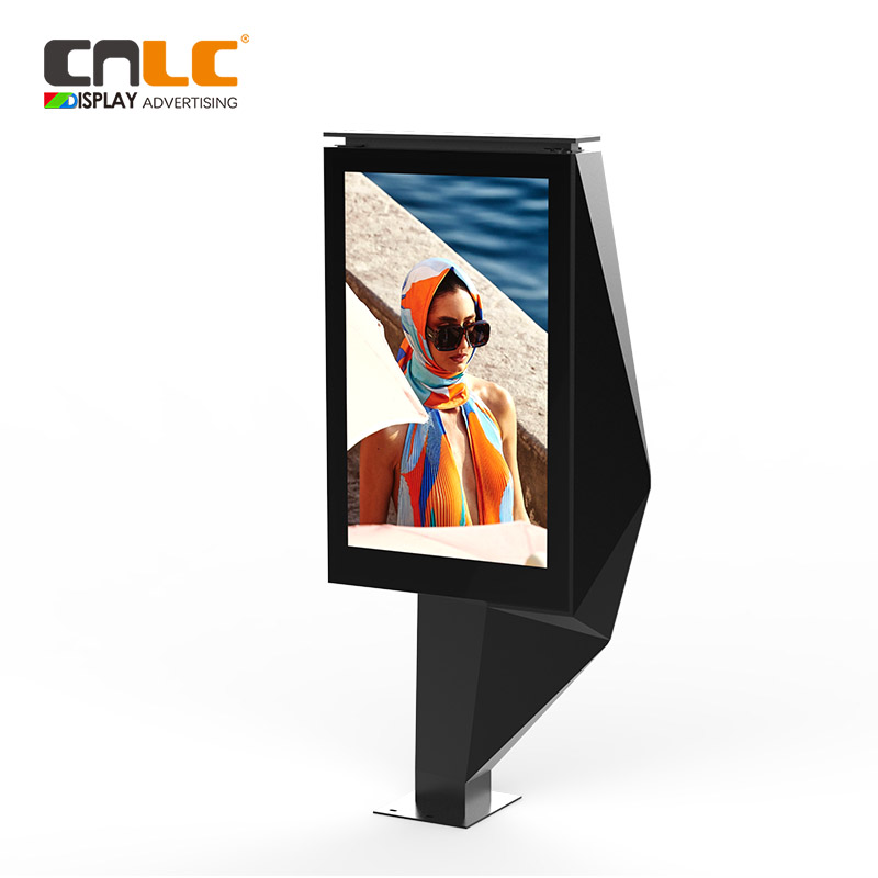 Front view of CNLC P2.9 LED display totem with vibrant outdoor performance