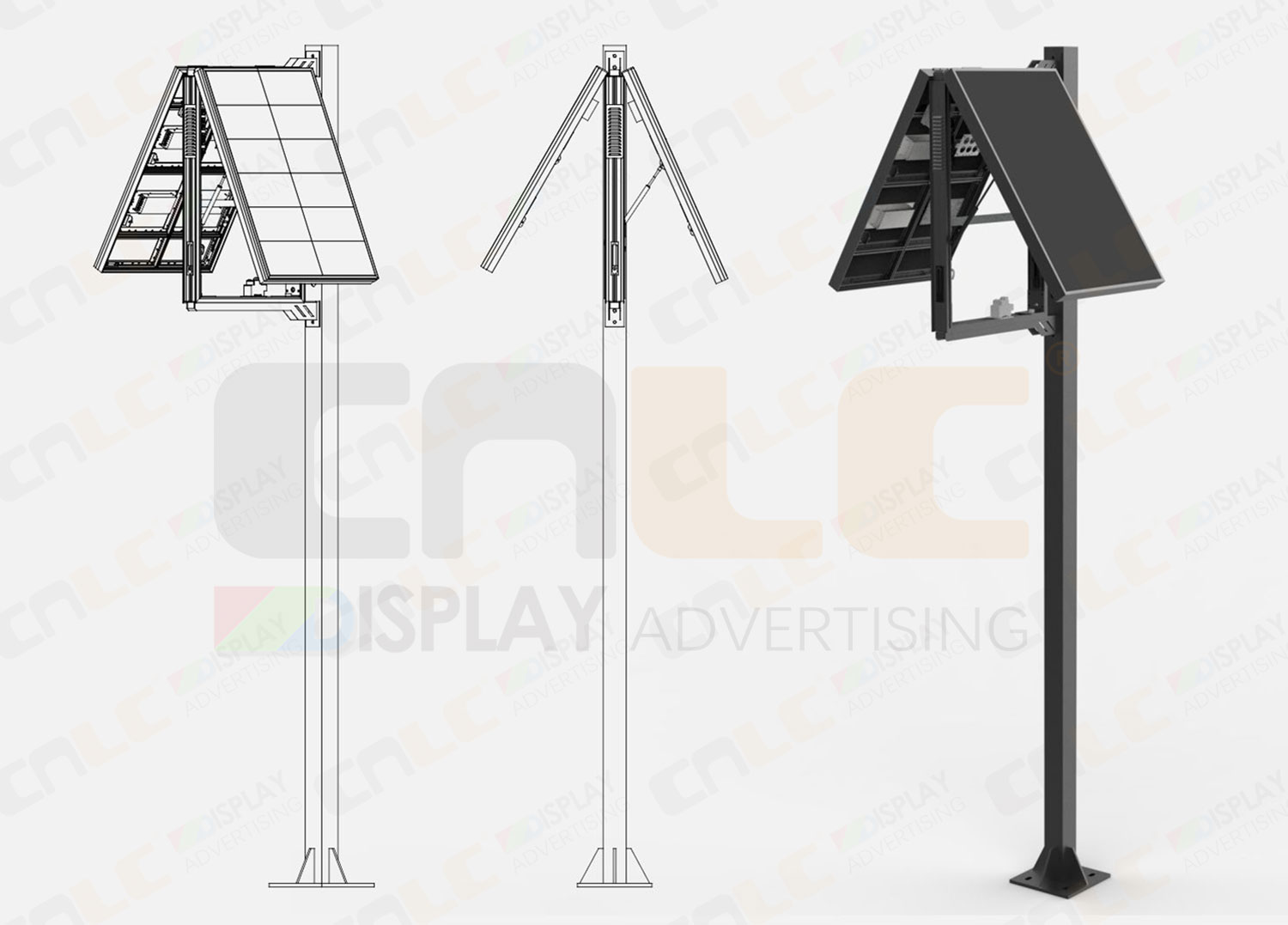 LED pole display with easy maintenance design LED pole display with easy maintenance design