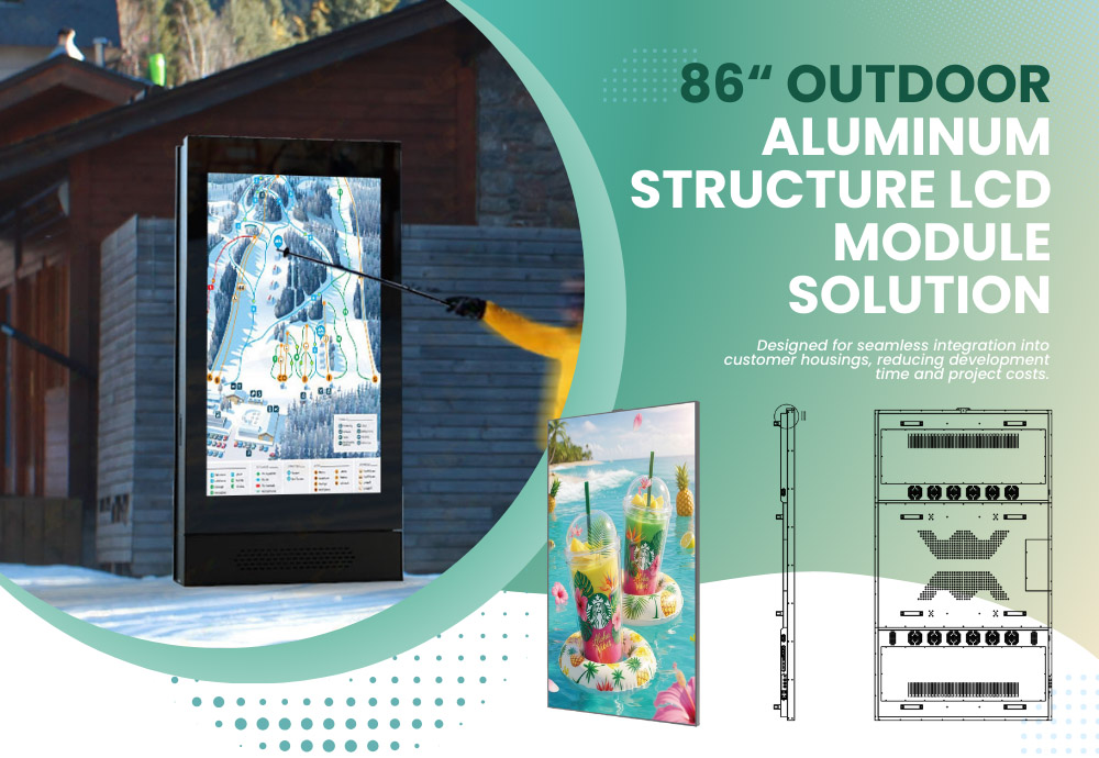 86-inch Outdoor Aluminum Structure LCD Module Solution
