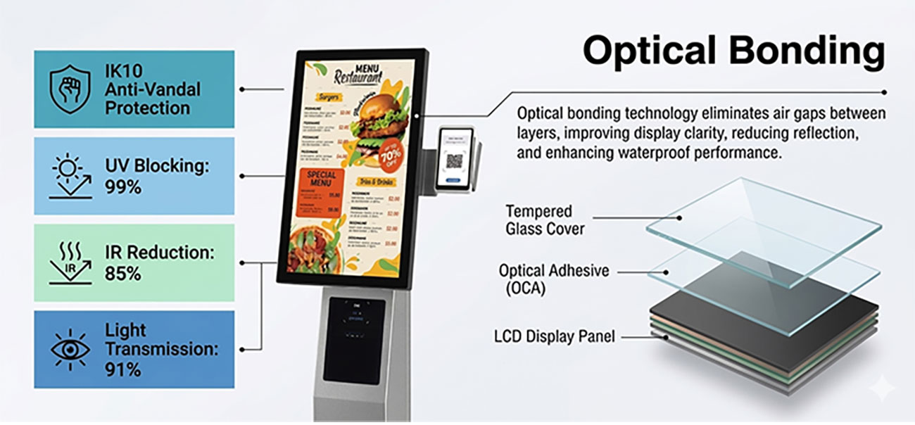 IP65 waterproof outdoor kiosk with responsive touchscreen for reliable all-weather interaction