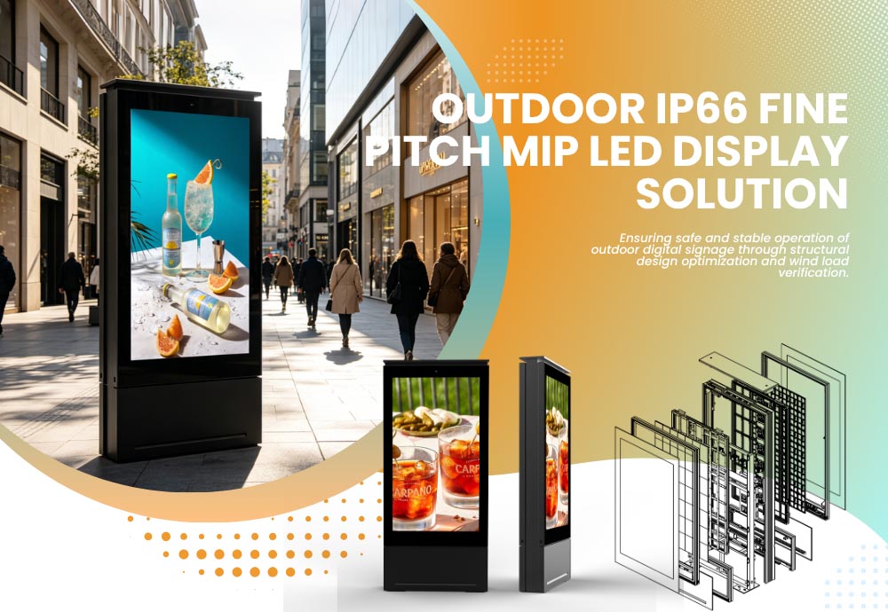 حلول شاشات LED خارجية بتقنية MIP ذات دقة عالية IP66