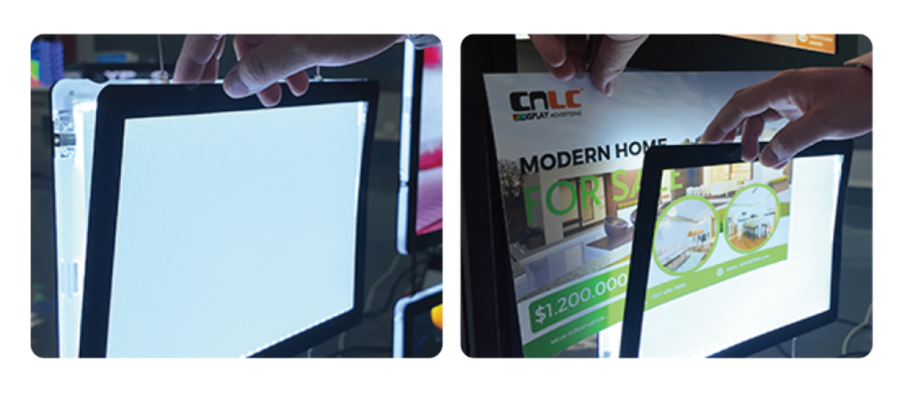 hanging LCD display, light box advertising, retail signage solution