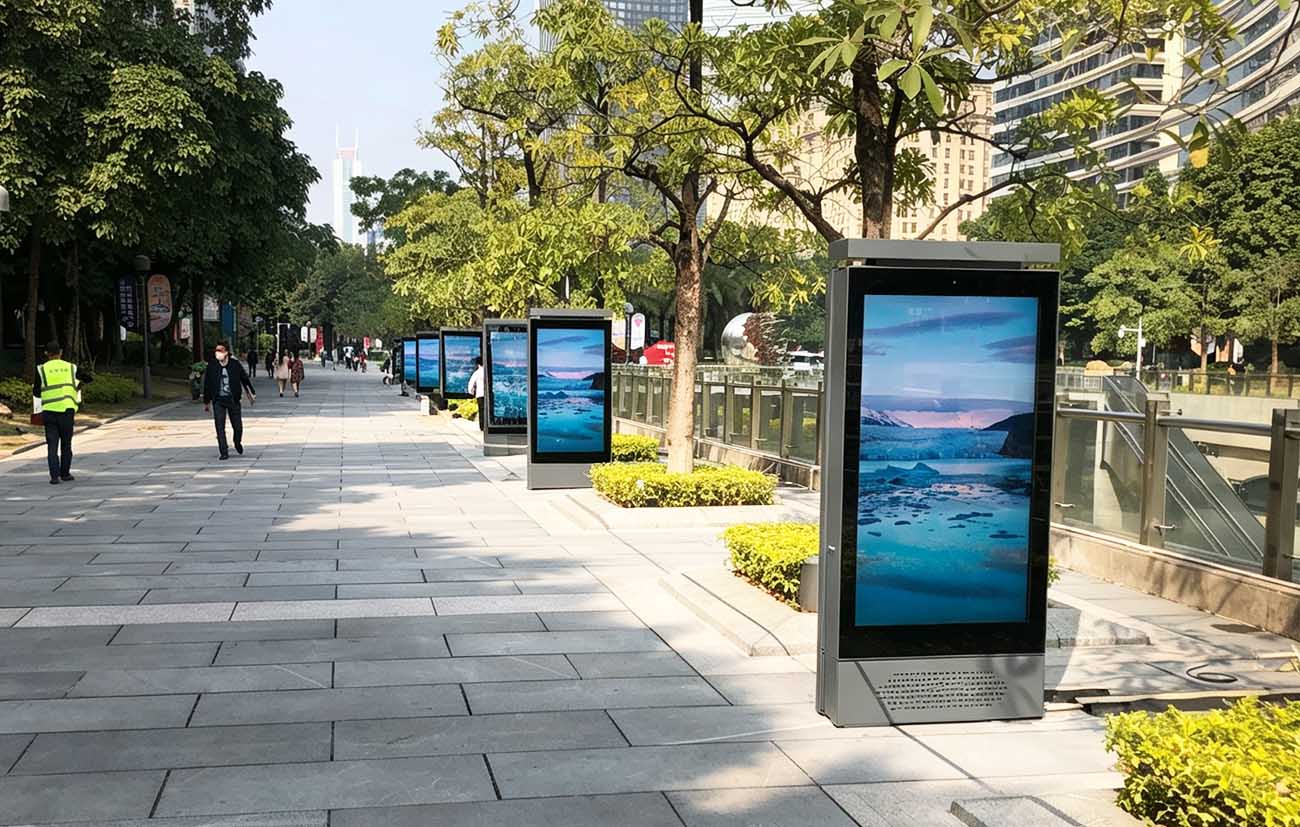 Outdoor LCD display installed and operating at Guangzhou FlowerCity Square